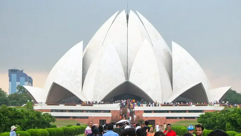 Vista de los monumentos históricos de Delhi, capital de la India